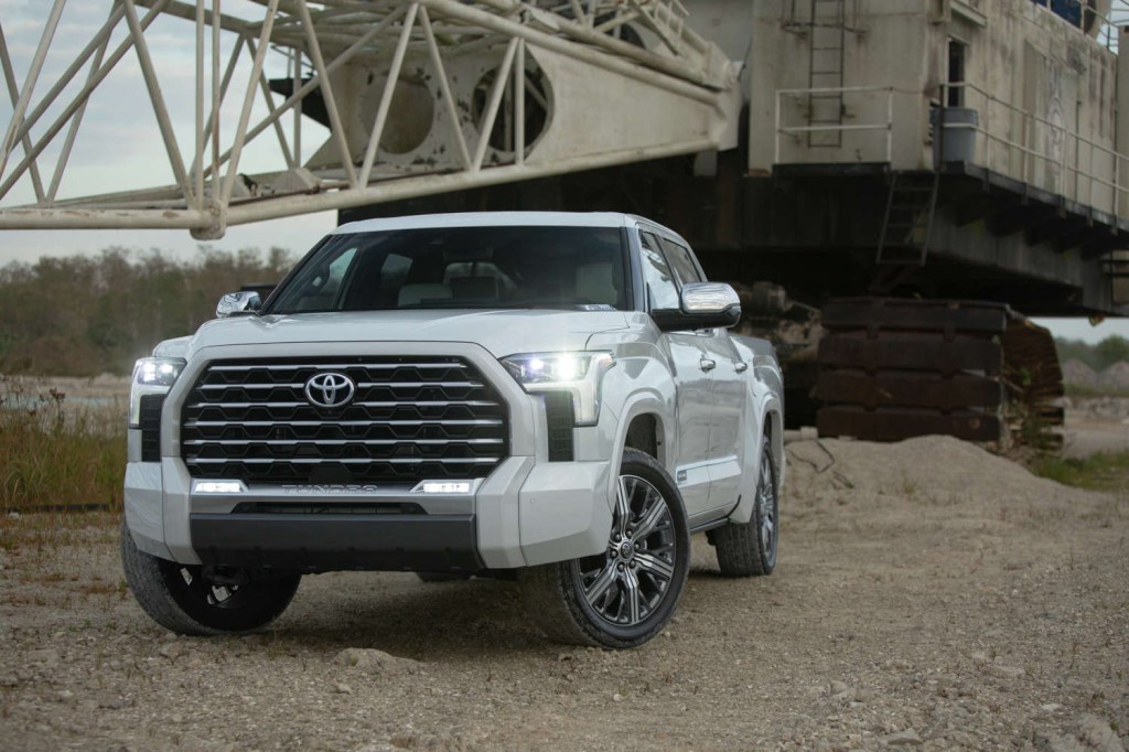 A 2023 Toyota Tundra Capstone is a crew cab truck that's ready to work.