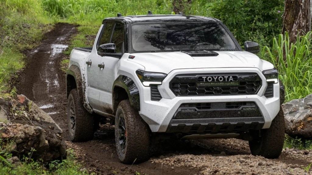 The 2024 Toyota Tacoma off-roading in mud