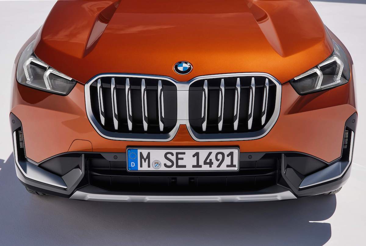 An orange BMW X1 grille.