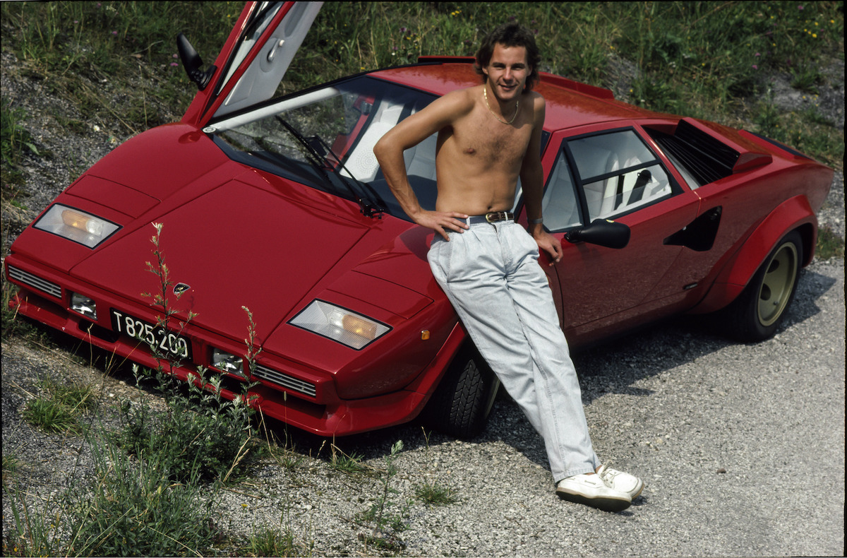 Gerhard Berger Before His Lamborghini Countach