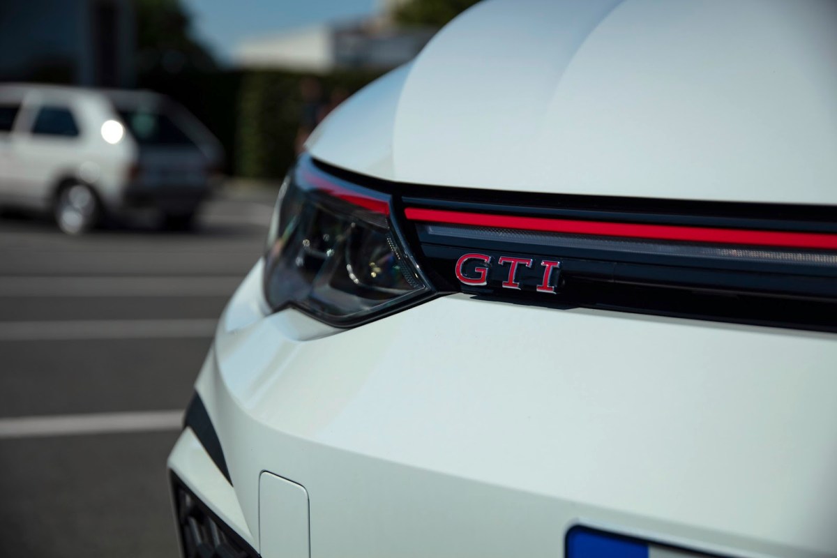 Close-up of the Golf GTI badge