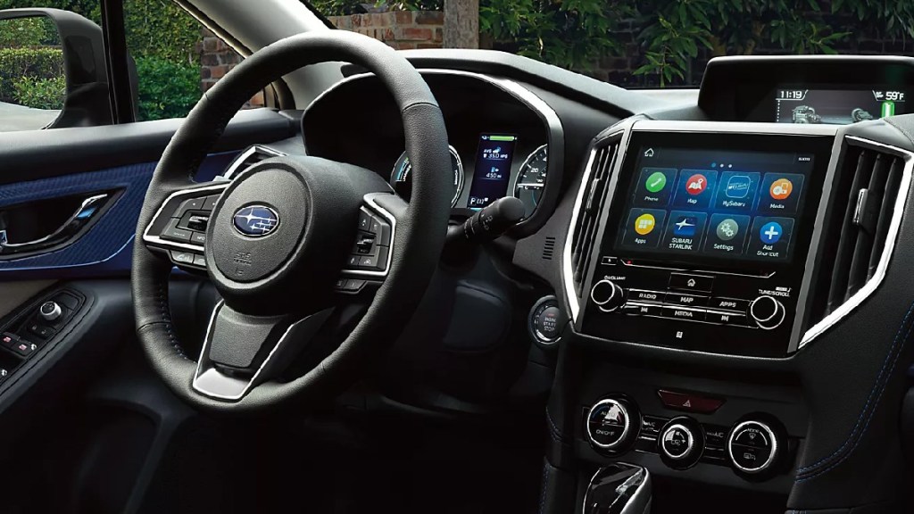 Dashboard in 2023 Subaru Crosstrek crossover SUV, most reliable Subaru car, says Consumer Reports, not Impreza or Forester