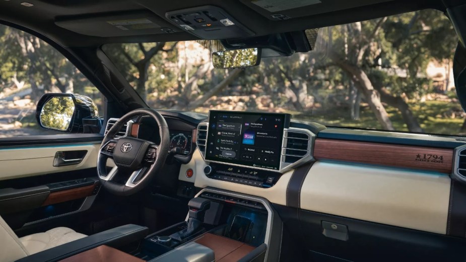 Dashboard in 2023 Toyota Tundra, safest full-size truck, says IIHS, not Ford F-150, Ram 1500, or Chevy Silverado