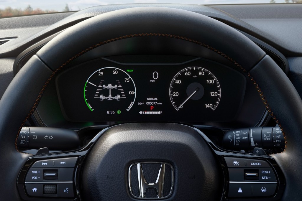 Digital gauge in 2023 Honda CR-V, showing most common check engine light causes and if it’s reliable compact SUV