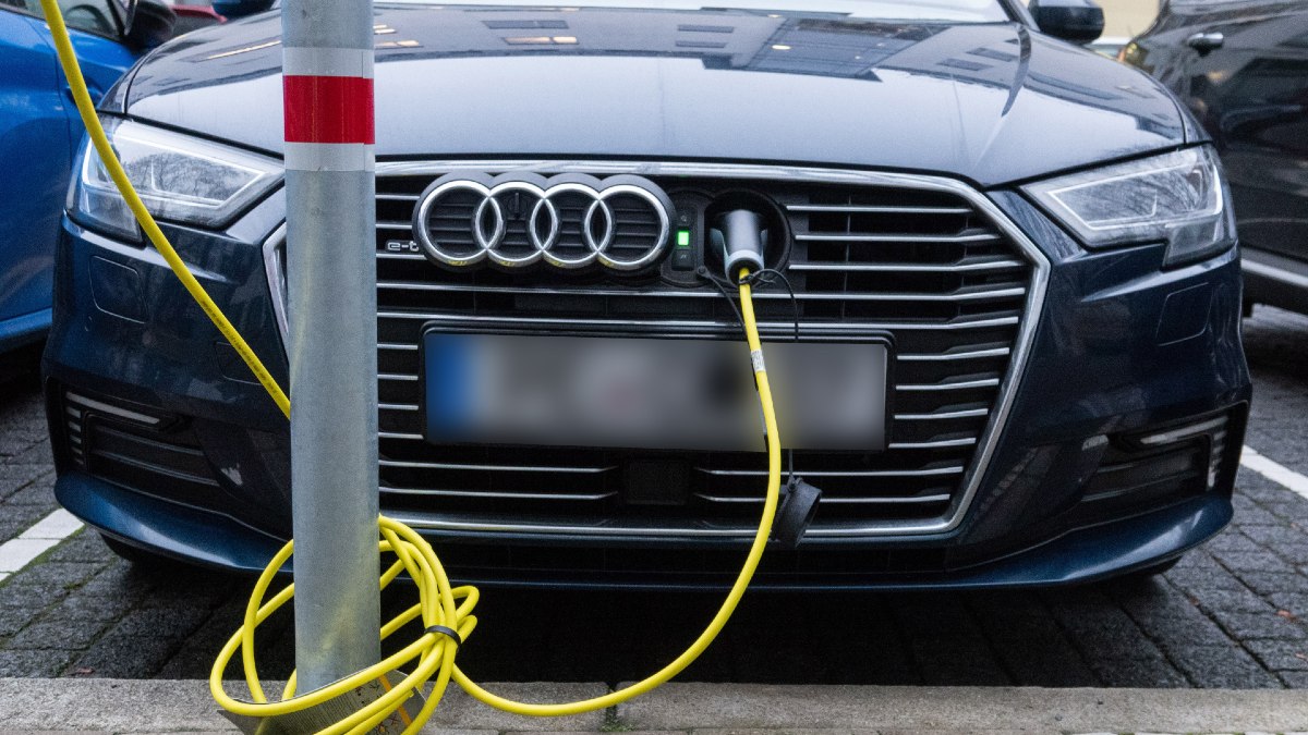 Electric Audi Charging at a Local Public Charging Station
