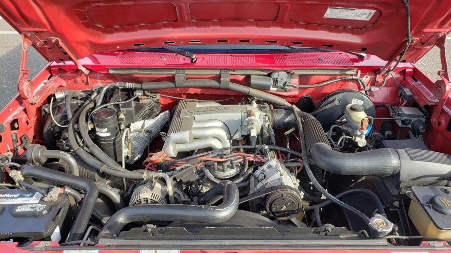 The engine of a 1993-1996 Ford F-150 Lightning by SVT which was not supercharged.