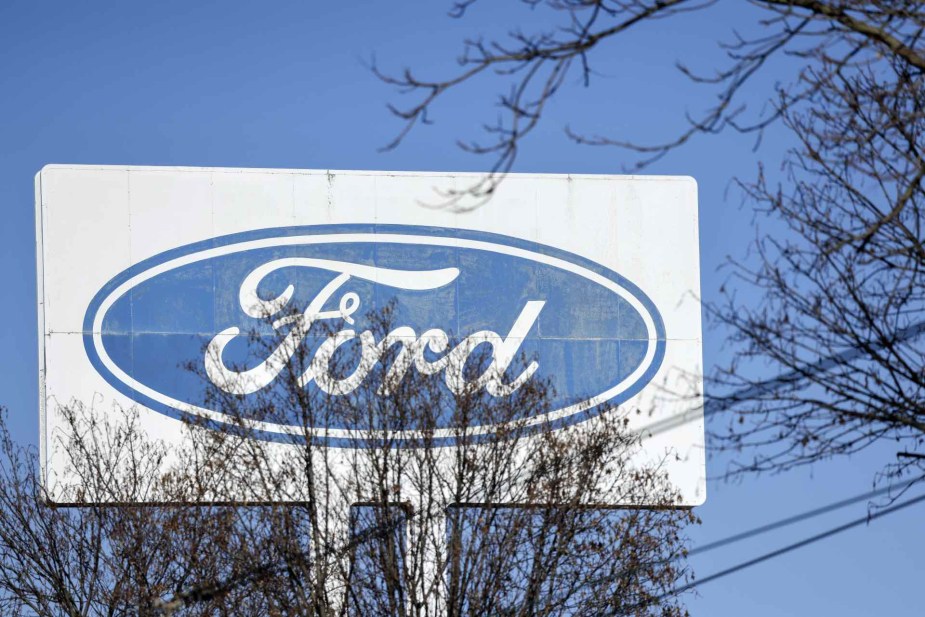 The Ford symbol on a billboard 