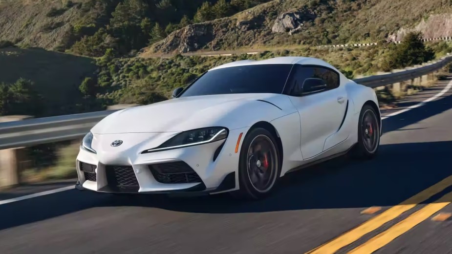 Front view of a white 2023 Toyota GR Supra