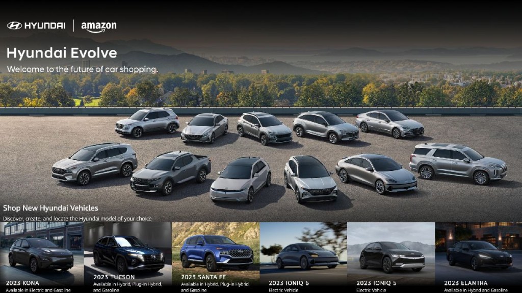 Hyundai Evolve page on Amazon, highlighting if you can order and buy a car online from Amazon