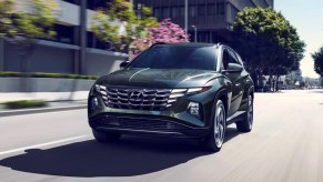 A gray 2023 Hyundai Tucson Plug-In Hybrid small plug-in hybrid SUVs.