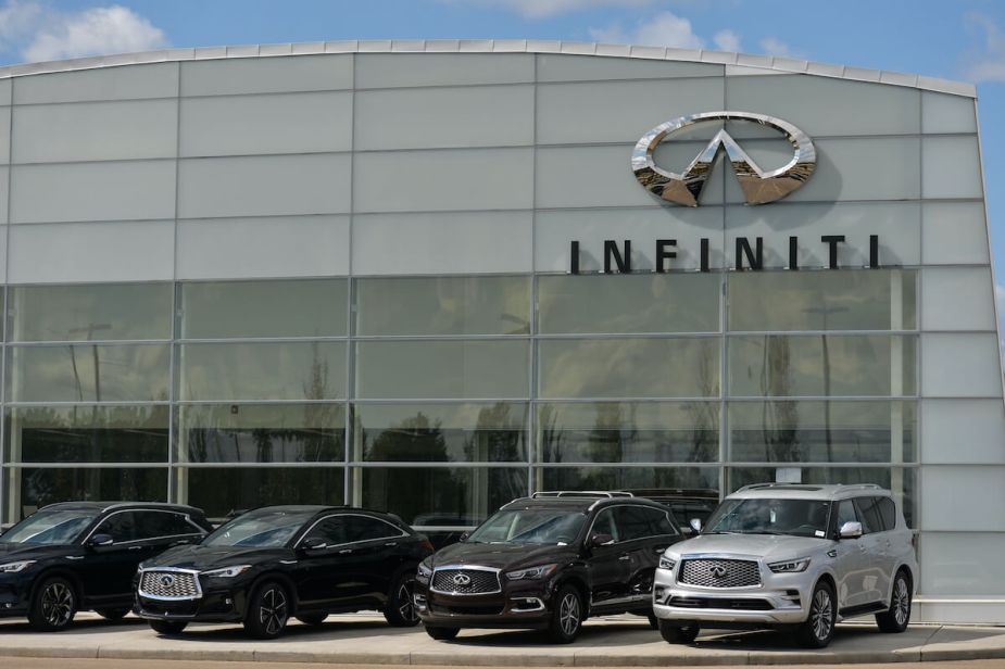 The outside of an Infiniti dealership.
