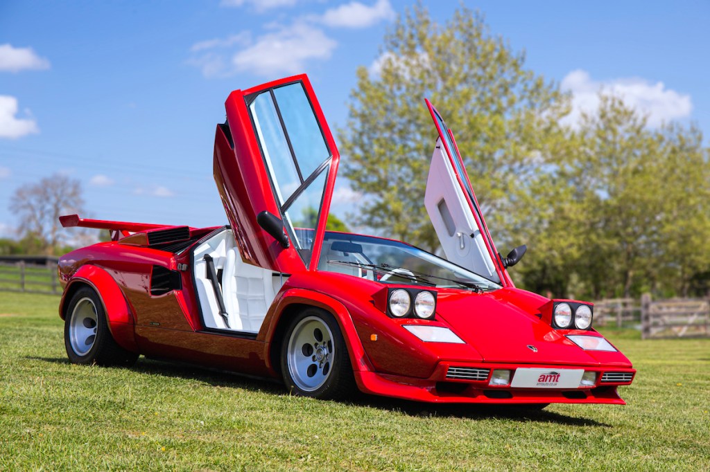 The Lamborghini Countach with its doors open