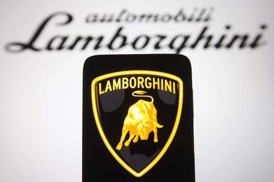 A yellow and black Lamborghini logo.