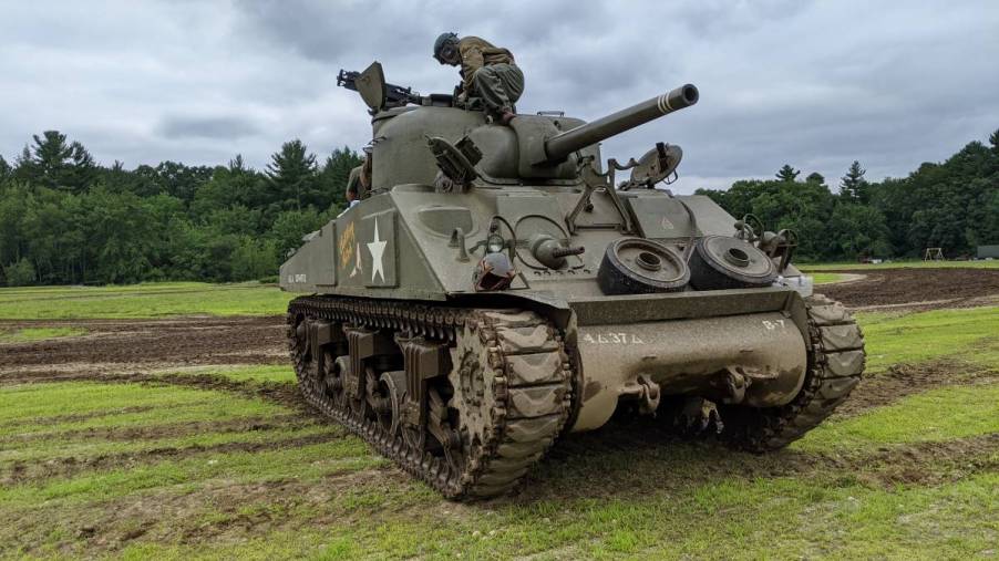 The M4 Sherman is a WWII tank built by Chrysler