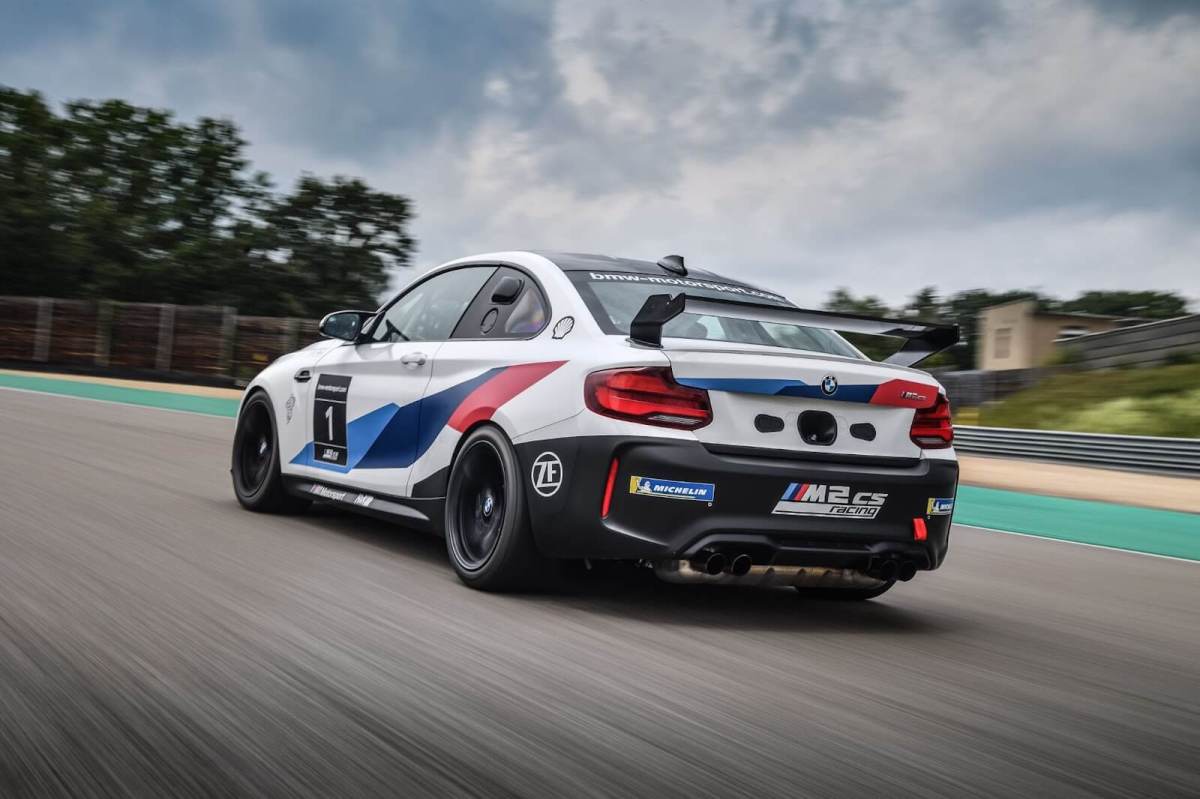 BMW Motorsport race car with iconic M Performance colors