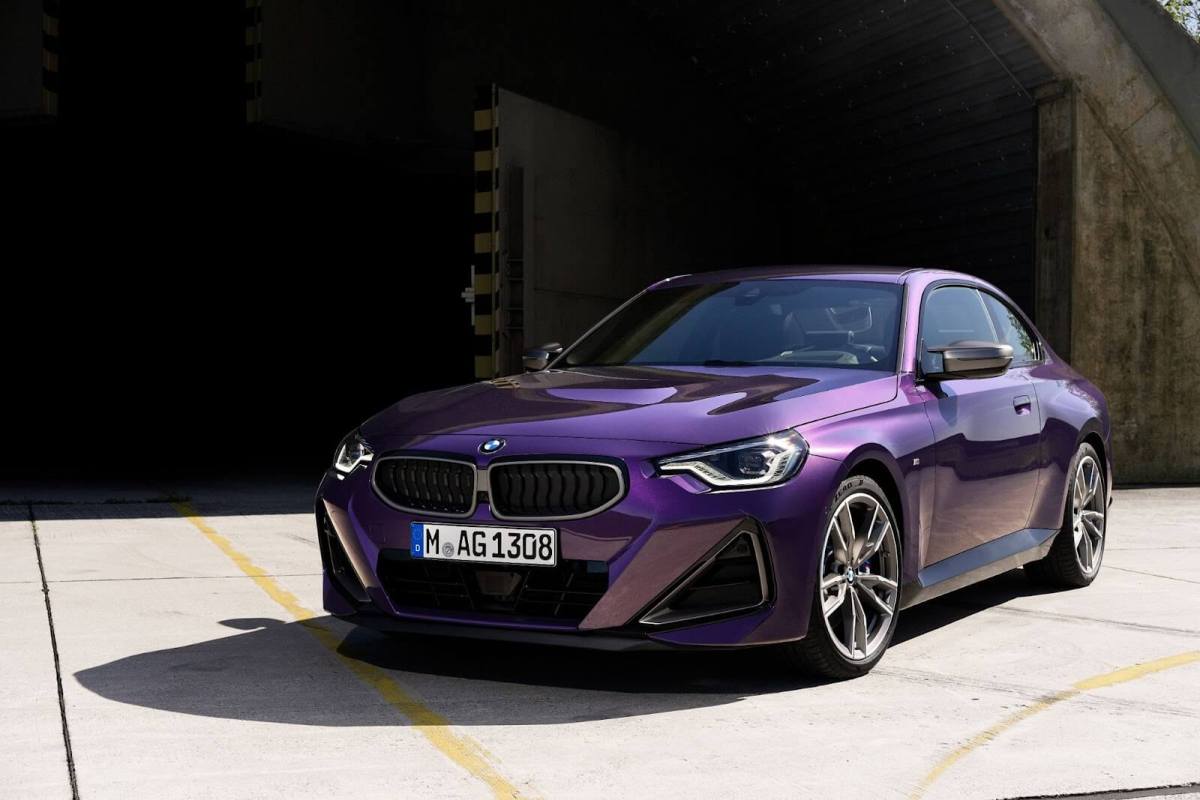 The BMW 230i in purple