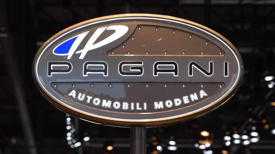 The Pagani logo against a black background.
