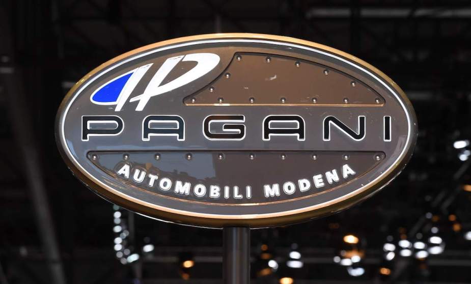 The Pagani logo against a black background.
