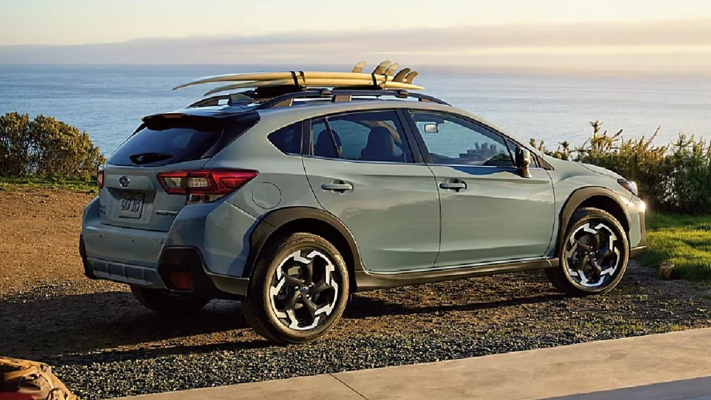 Side view of green 2023 Subaru Crosstrek crossover SUV, highlighting most common problems and if it’s reliable
