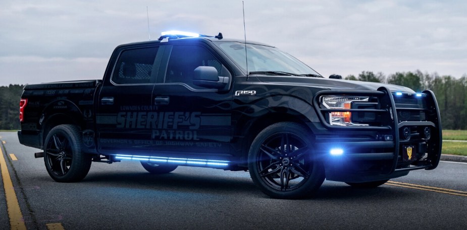 A Steeda Special Service F-150 shows off as the latest Ford police truck.