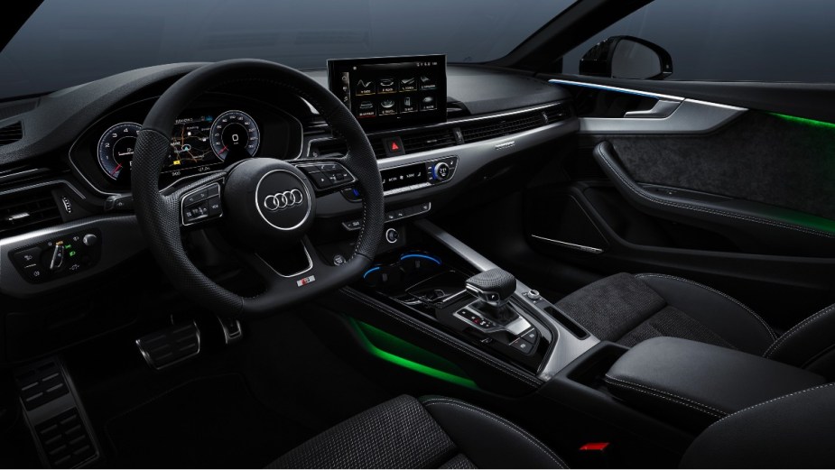 Steering wheel and dashboard in affordable 2022 Audi A5, one of the most comfortable luxury cars, says U.S. News