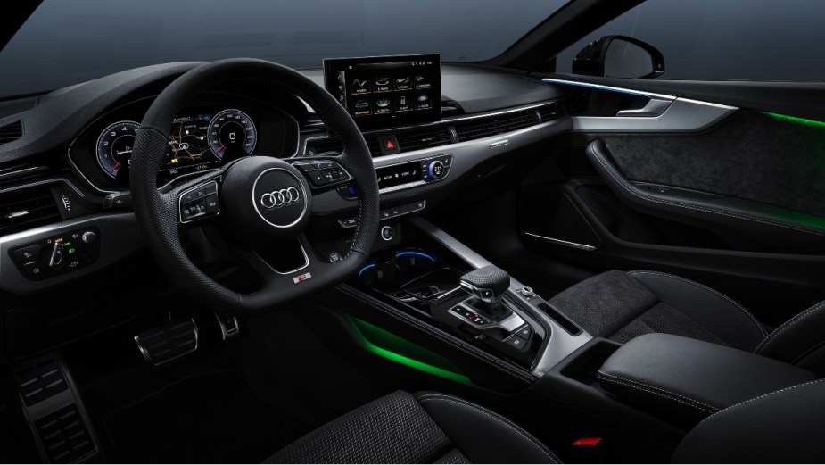 Steering wheel and dashboard in affordable 2022 Audi A5, one of the most comfortable luxury cars, says U.S. News 