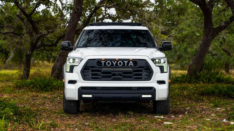 The Toyota SUVs with a TRD Pro trim include this Sequoia in white