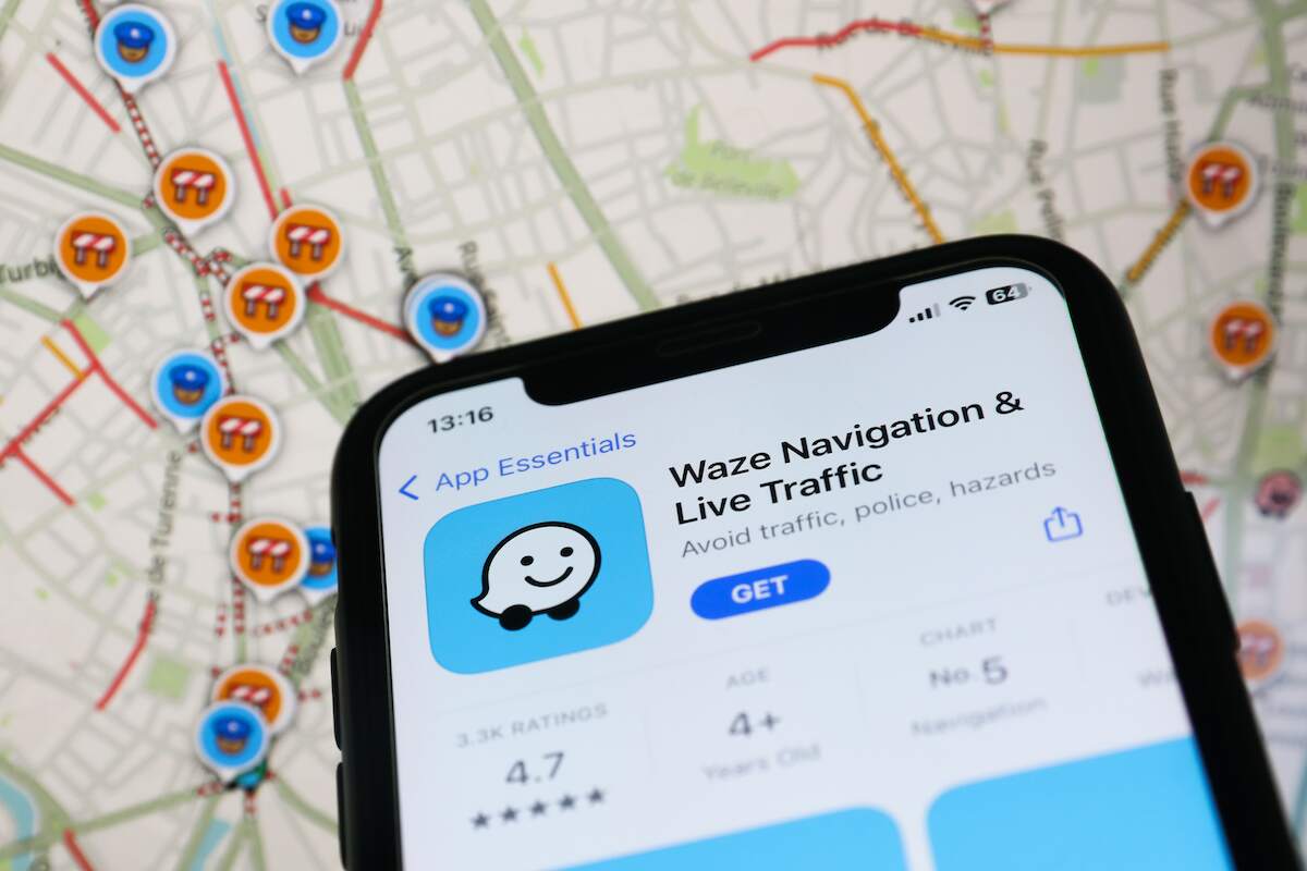 Waze EV charging stations map