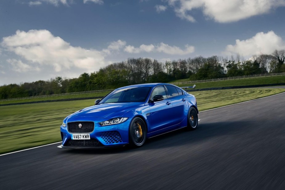 Jaguar XE SV Project 8 in blue