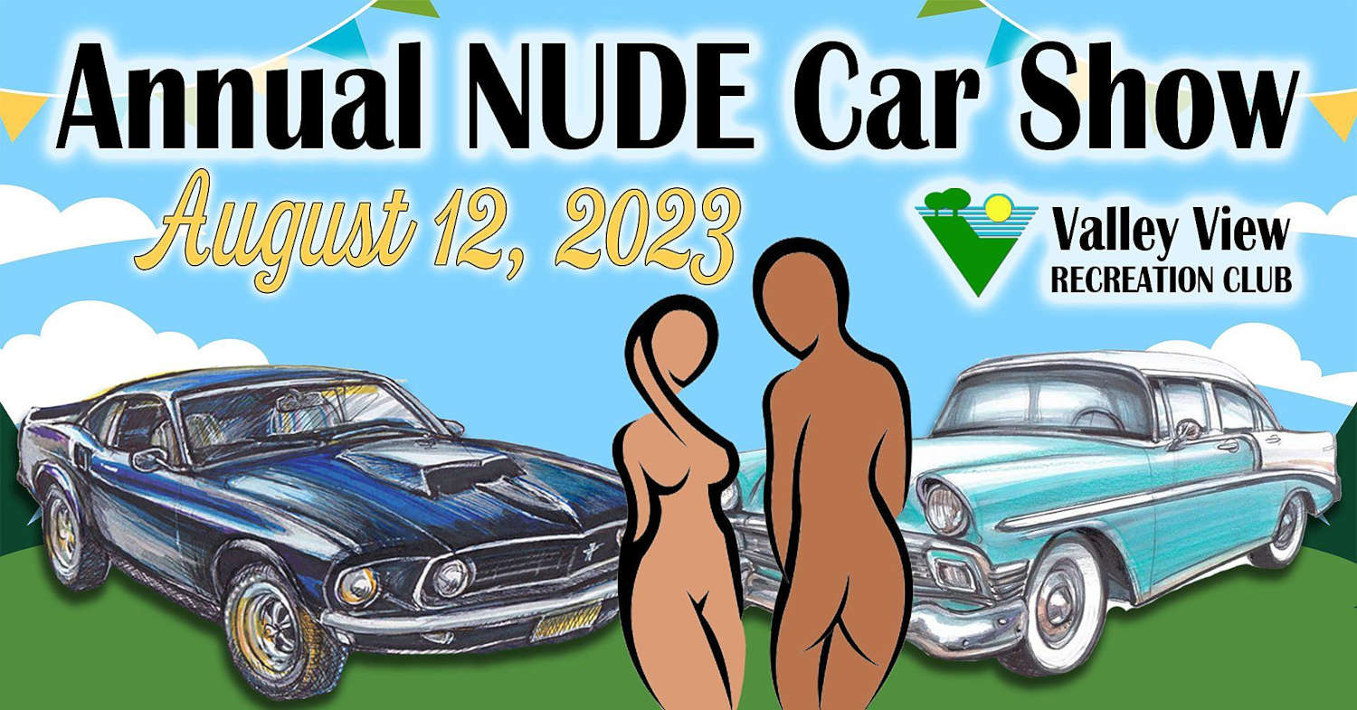 The annual nude car show flyer