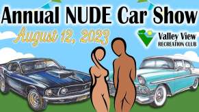 The annual nude car show flyer