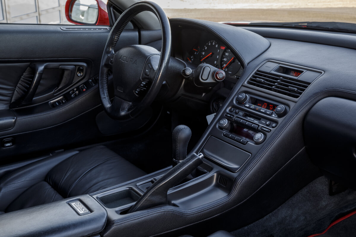 A view of the 1991 Acura NSX's cockpit