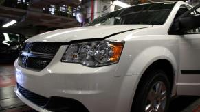 A white 2012 Ram C/V (cargo van) model at the Chrysler Group LLC's Windsor Assembly Plant