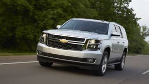 The 2015 Chevy Tahoe on the road