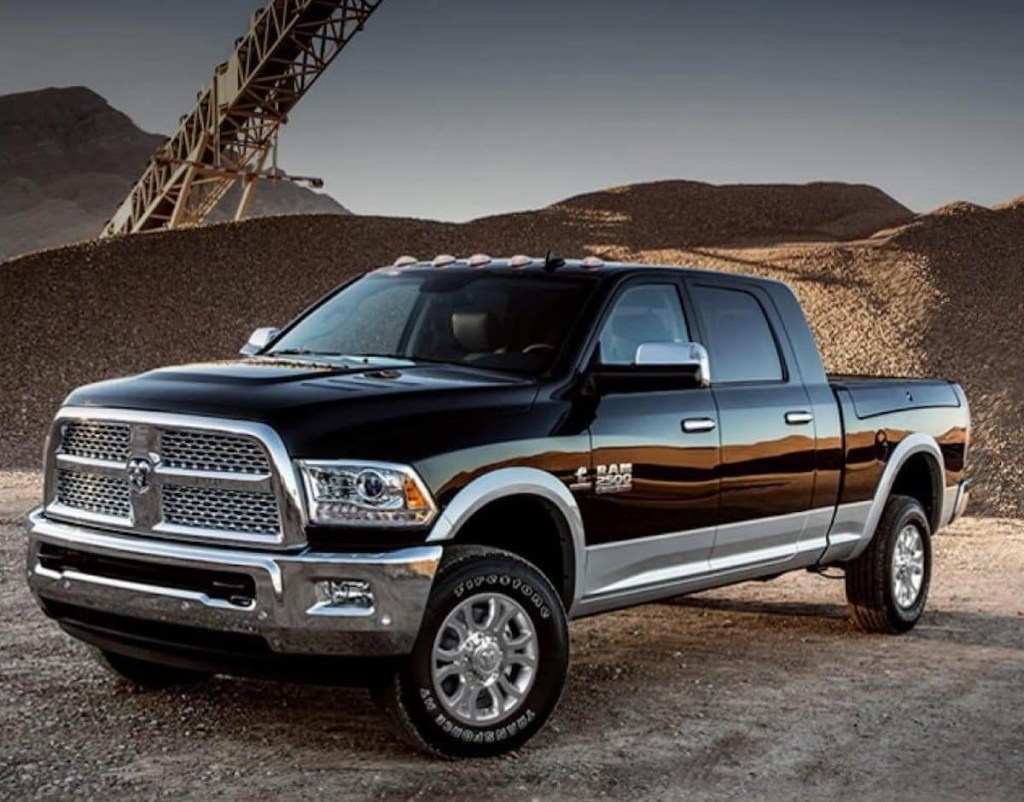 Black 2018 Ram 1500 at work site