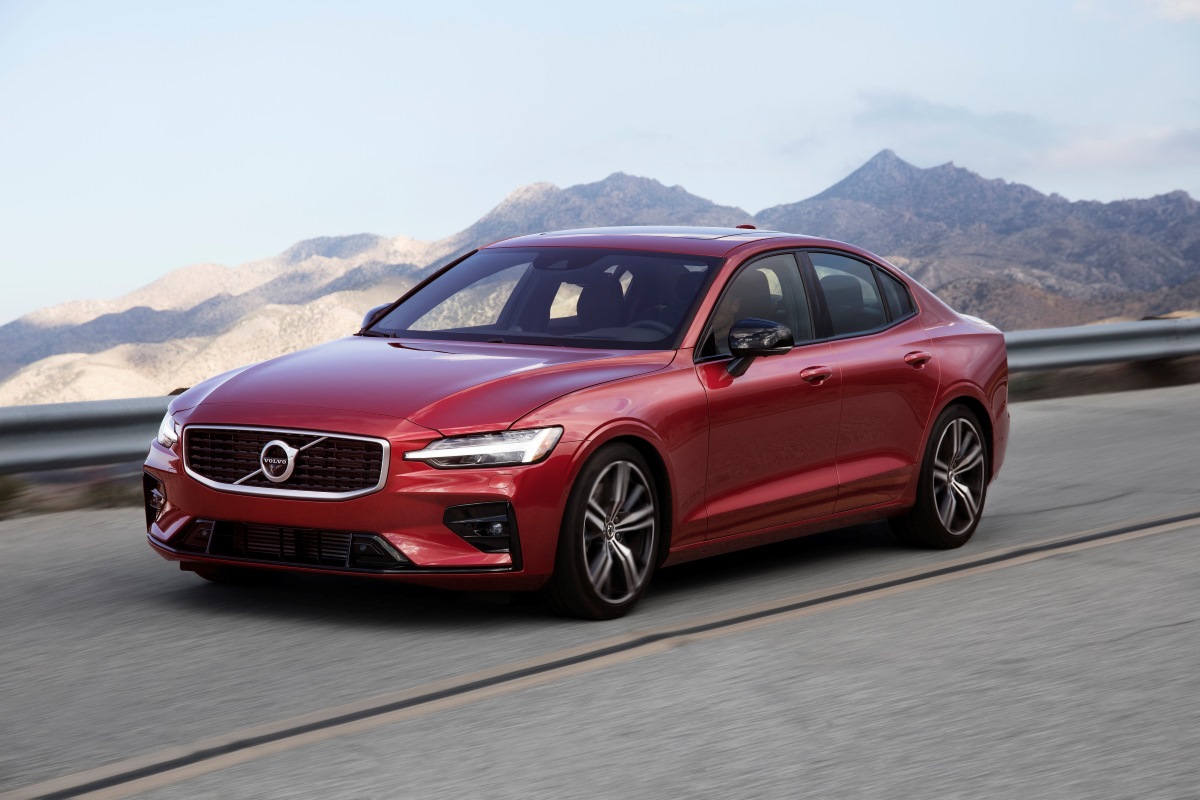 The 2019 Volvo S60 in red