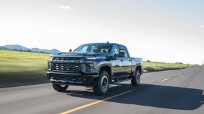 The 2021 Chevy Silverado 2500HD on the road