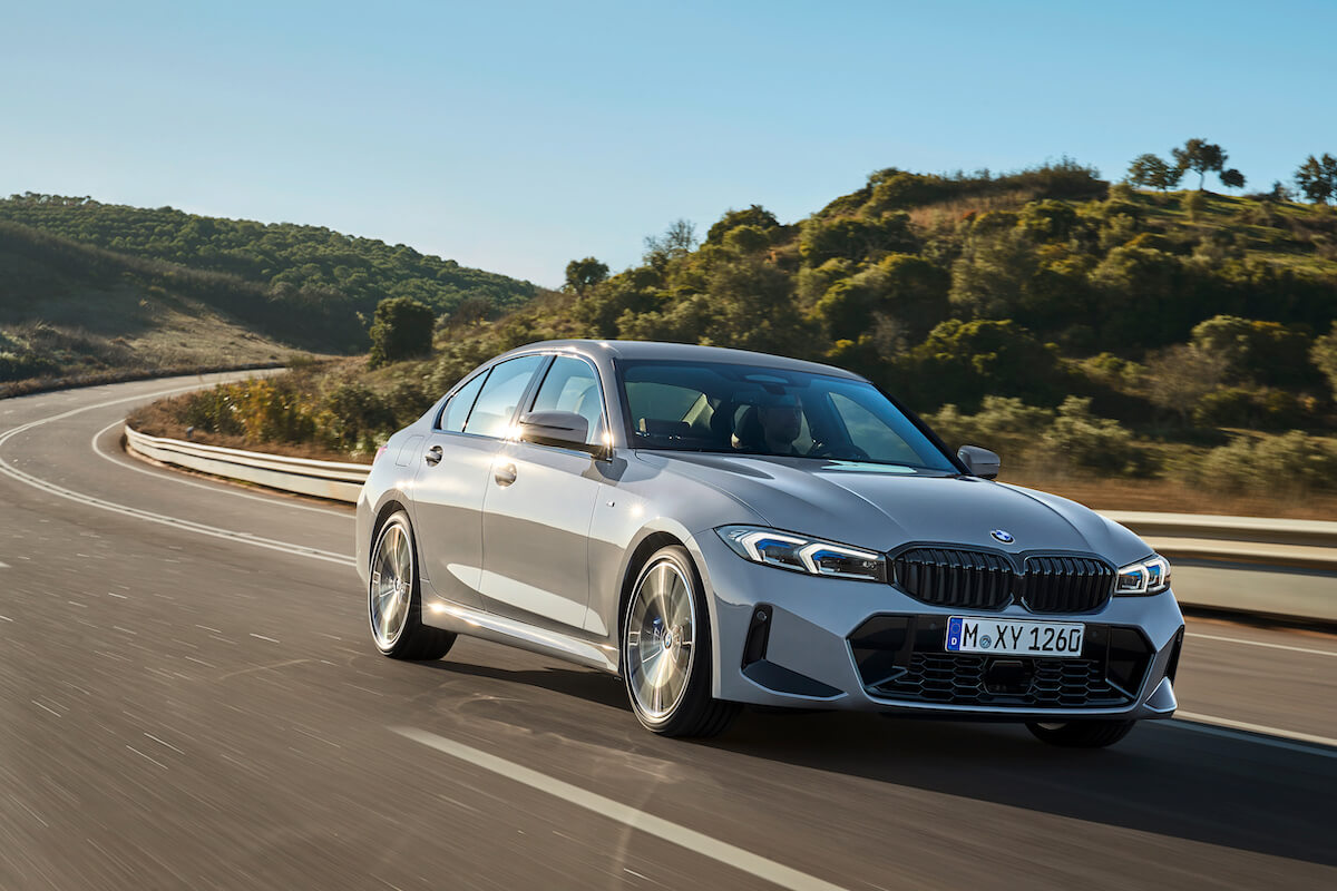 2023 BMW 3 Series front end driving