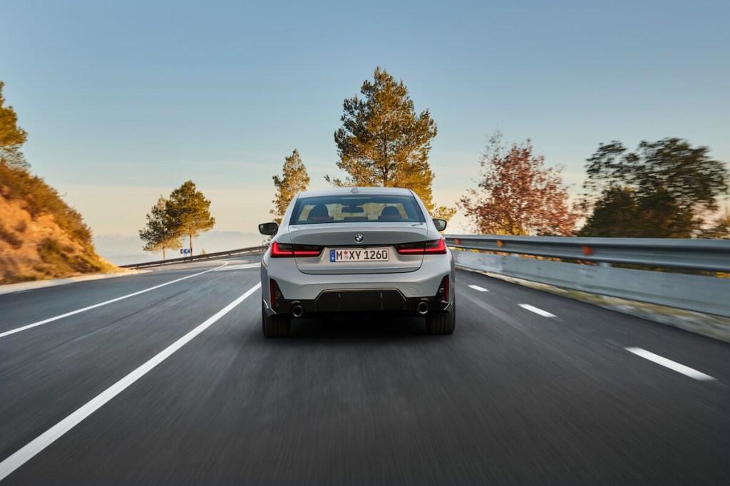 2023 BMW 3 Series rear end driving