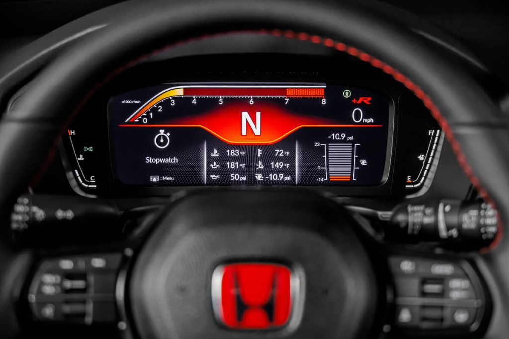 2023 Honda Civic Type R instrument panel display
