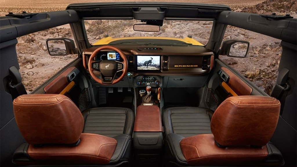 2023 Ford Bronco Interior showing the large infotainment screen