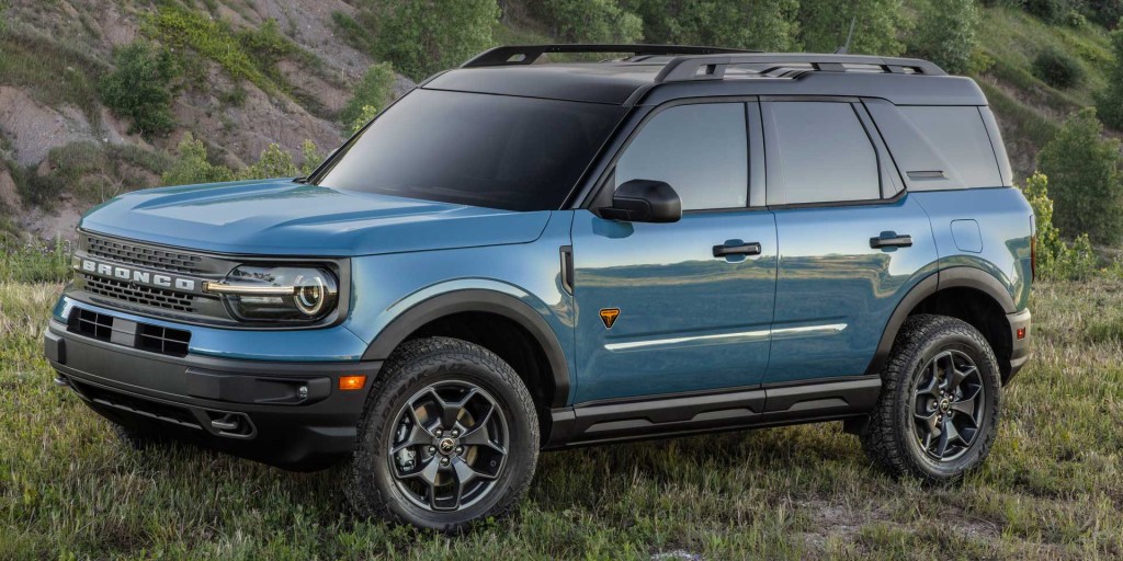 The 2023 Ford Bronco Sport parked in grass