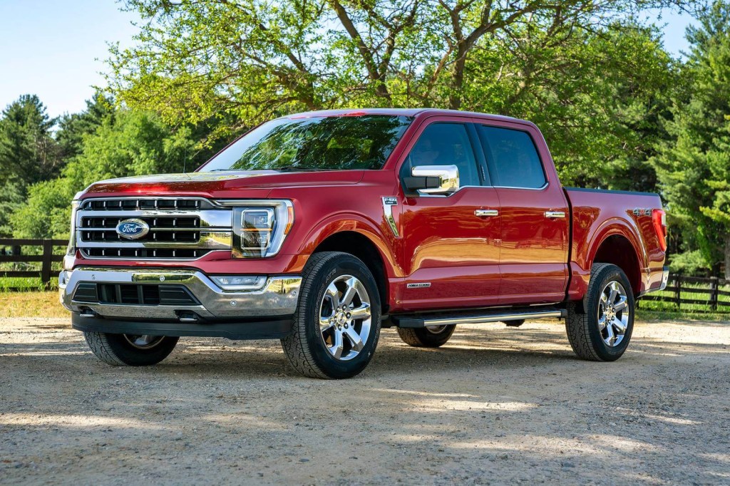 The 2023 Ford F-150 parked in a gravel lot 