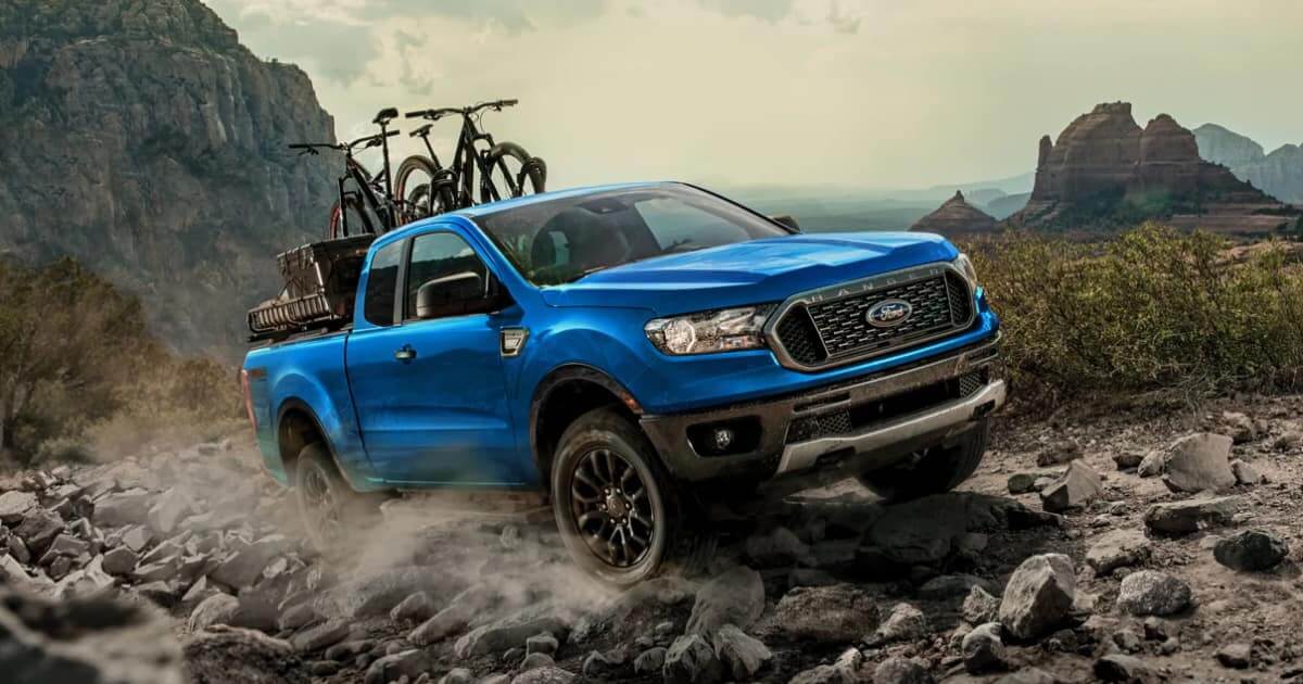 The 2023 Ford Ranger towing a trailer