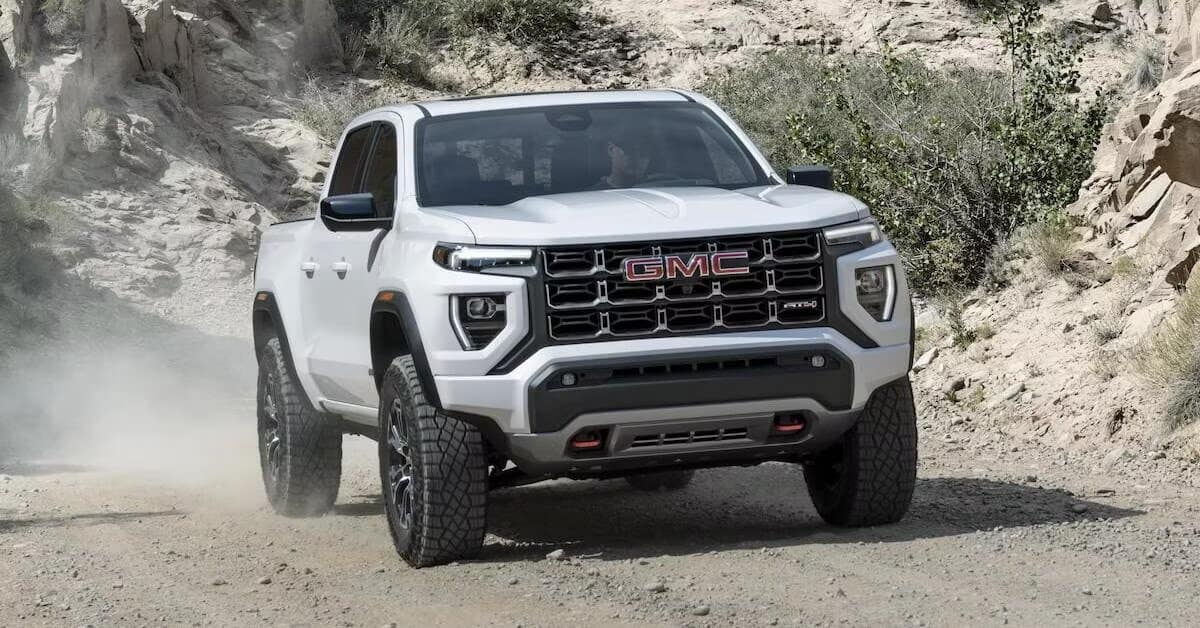 The 2023 GMC Canyon off-roading in sand