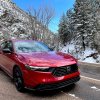 2023 Honda Accord Hybrid front view in a canyon.