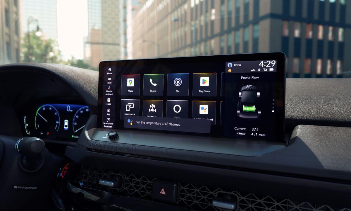 An in-use infotainment system screen inside a 2023 Honda Accord Touring midsize sedan model