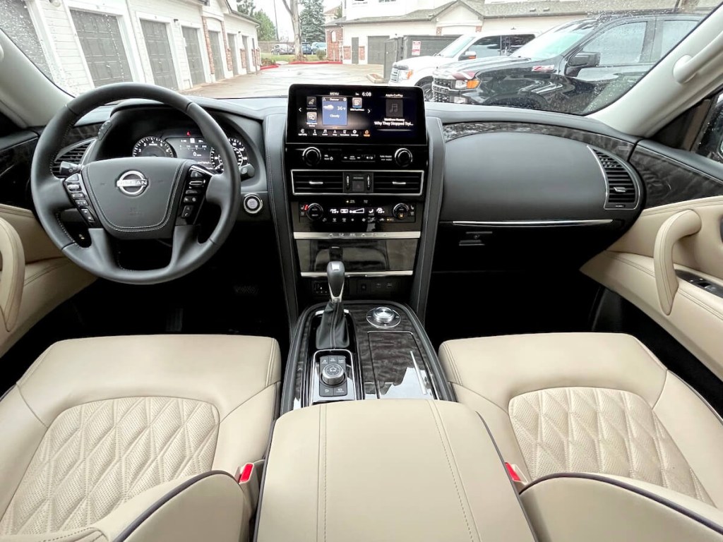 The front seat area in the 2023 Nissan Armada Platinum