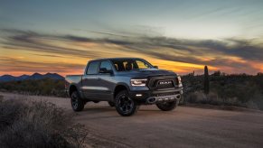 2023 Ram 1500 on a dirt road.