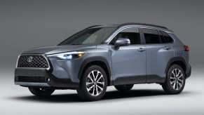 The 2023 Toyota Corolla Cross Hybrid on display